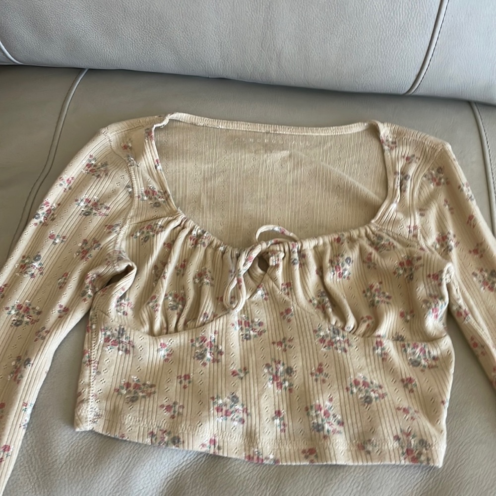 AEROPOSTAL Womens Cream Crop Top S
